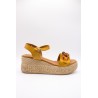 Sandales compensées à gros bijoux cuir femme | Eva Frutos