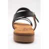 Sandales plates noires cuir cloutées femme | Eva Frutos