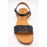 Sandales noires à paillettes femme | Eva Frutos
