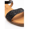 Sandales noires à paillettes femme | Eva Frutos