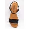 Sandales noires à paillettes femme | Eva Frutos