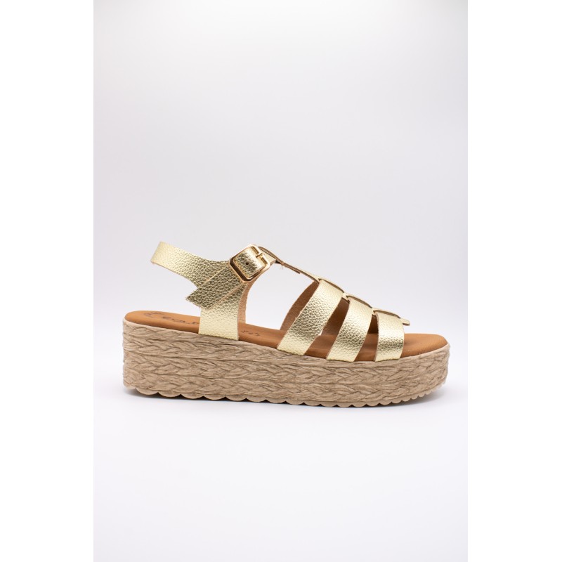Sandales Eva Frutos 722 dorées style spartiate femme