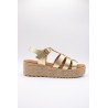 Sandales Eva Frutos 722 dorées style spartiate femme