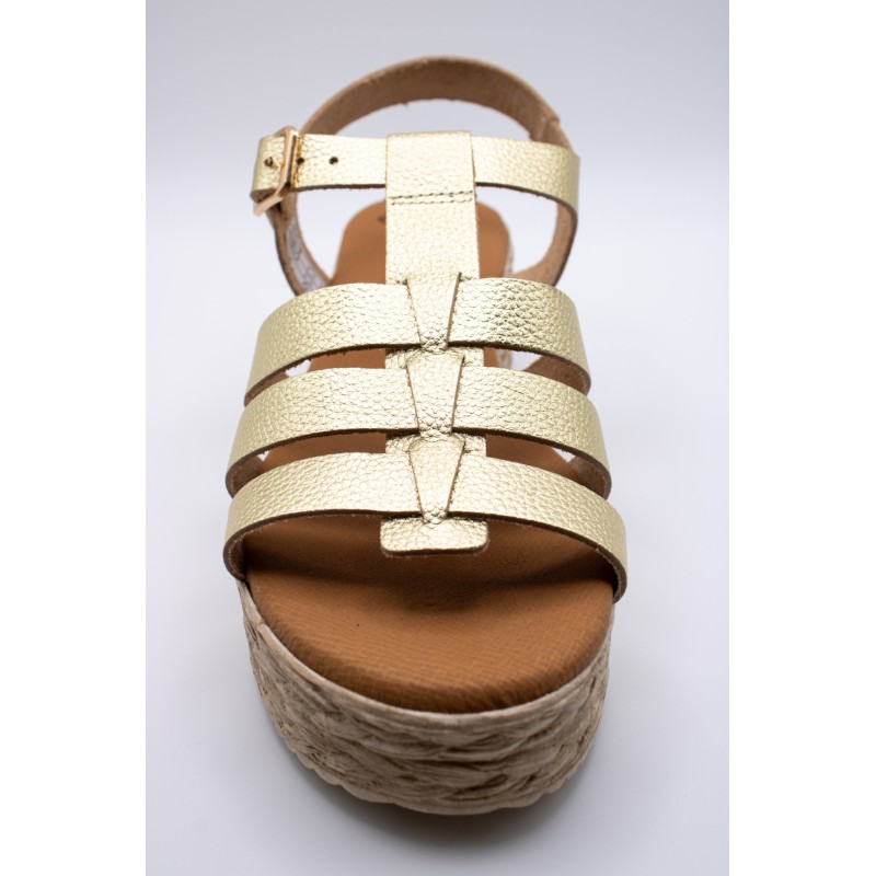 Sandales Eva Frutos 722 dorées style spartiate femme