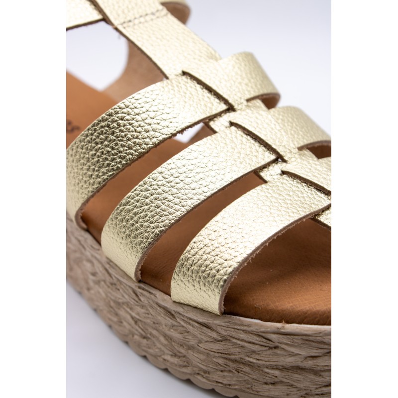 Sandales Eva Frutos 722 dorées style spartiate femme