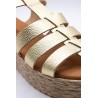 Sandales Eva Frutos 722 dorées style spartiate femme