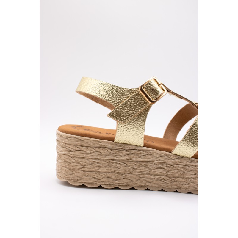 Sandales Eva Frutos 722 dorées style spartiate femme