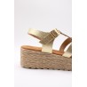 Sandales Eva Frutos 722 dorées style spartiate femme