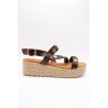Sandales Eva Frutos 771 moka compensées femme cuir