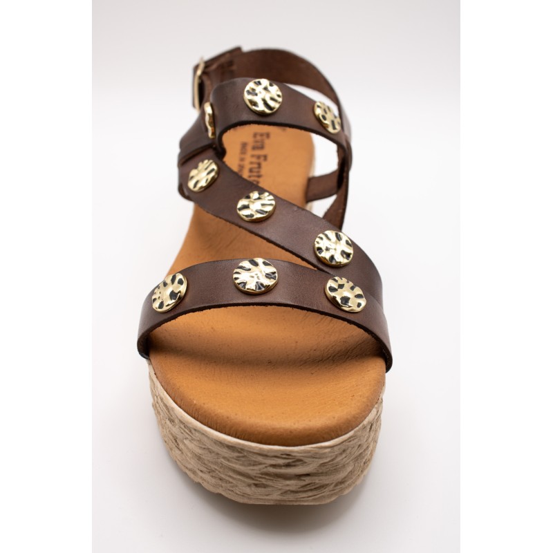 Sandales Eva Frutos 771 moka compensées femme cuir