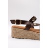 Sandales Eva Frutos 771 moka compensées femme cuir