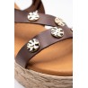 Sandales Eva Frutos 771 moka compensées femme cuir