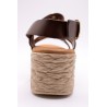 Sandales Eva Frutos 771 moka compensées femme cuir