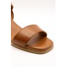 Sandales marron en cuir à petit talon - EVA FRUTOS Femme