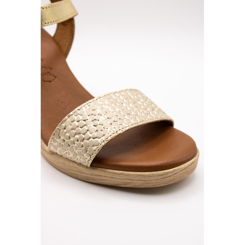 Sandale Eva Frutos 3990 Doré Talon 8 cm Femme