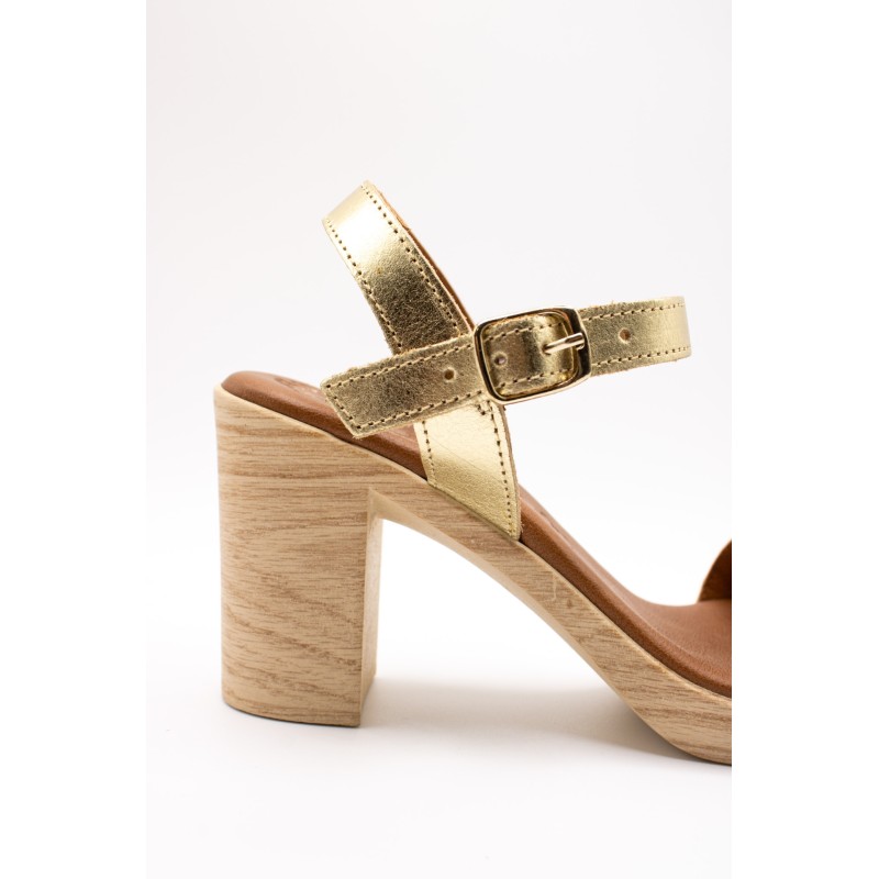 Sandale Eva Frutos 3990 Doré Talon 8 cm Femme