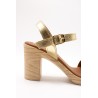 Sandale Eva Frutos 3990 Doré Talon 8 cm Femme