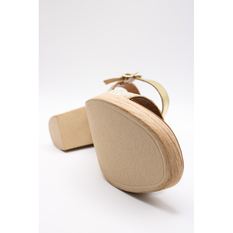Sandale Eva Frutos 3990 Doré Talon 8 cm Femme