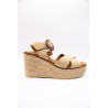 Sandales compensées nubuck beige Eva Frutos 5816
