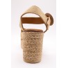 Sandales compensées nubuck beige Eva Frutos 5816