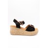Sandales plateforme nubuck noir Eva Frutos 3777