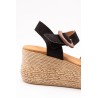 Sandales plateforme nubuck noir Eva Frutos 3777