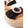 Sandales plateforme nubuck noir Eva Frutos 3777
