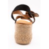 Sandales plateforme nubuck noir Eva Frutos 3777