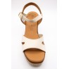 Sandales compensées cuir écru Eva Frutos 5829