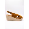 Sandales slingback compensées camel - EVA FRUTOS Femme