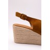 Sandales slingback compensées camel - EVA FRUTOS Femme