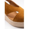 Sandales slingback compensées camel - EVA FRUTOS Femme