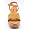 Sandales à talon cuir nubuck cognac Eva Frutos 6737