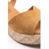 Sandales à talon cuir nubuck cognac Eva Frutos 6737