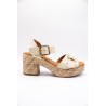 Sandales compensées cuir beige Eva Frutos 6777