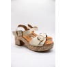 Sandales compensées cuir beige Eva Frutos 6777