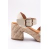 Sandales compensées cuir beige Eva Frutos 6777