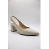 Escarpins slingback cuir crème Patricia Miller Femme cérémonie