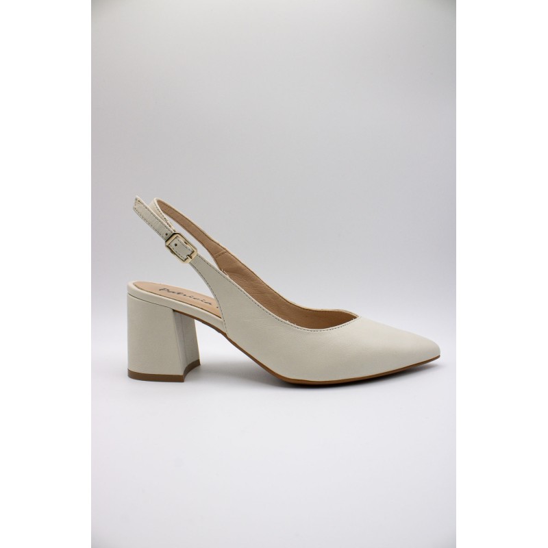 Escarpins slingback cuir crème Patricia Miller Femme cérémonie