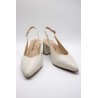 Escarpins slingback cuir crème Patricia Miller Femme cérémonie