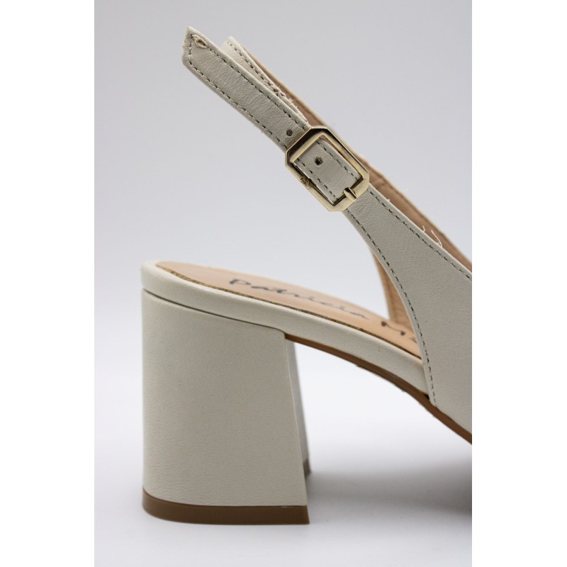Escarpins slingback cuir crème Patricia Miller Femme cérémonie