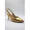 Escarpins slingback cuir doré Patricia Miller 5544 Femme