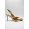 Escarpins slingback cuir doré Patricia Miller 5544 Femme