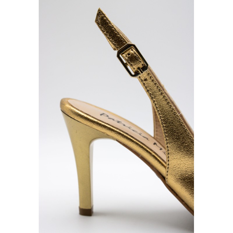 Escarpins slingback cuir doré Patricia Miller 5544 Femme