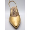 Escarpins slingback cuir doré Patricia Miller 5544 Femme