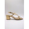 Sandales à talon en cuir doré à fines brides - PATRICIA MILLER Femme