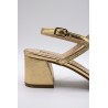 Sandales à talon en cuir doré à fines brides - PATRICIA MILLER Femme