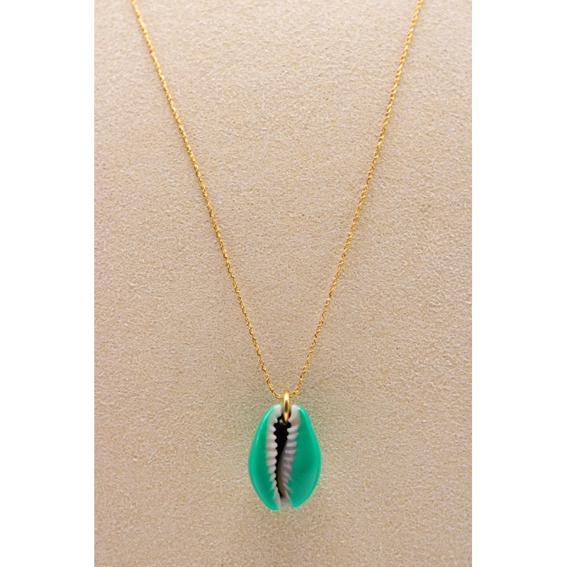 Collier coquillage coloré plaqué or 3 microns -  GUILA PARIS