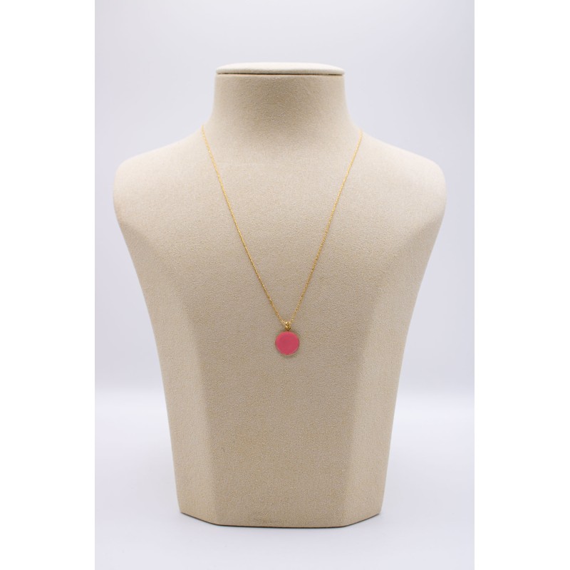 Collier médaille Indien réversible plaqué or 3 microns
