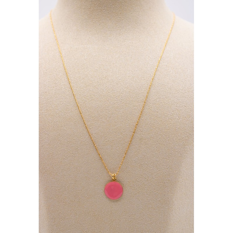 Collier médaille Indien réversible plaqué or 3 microns